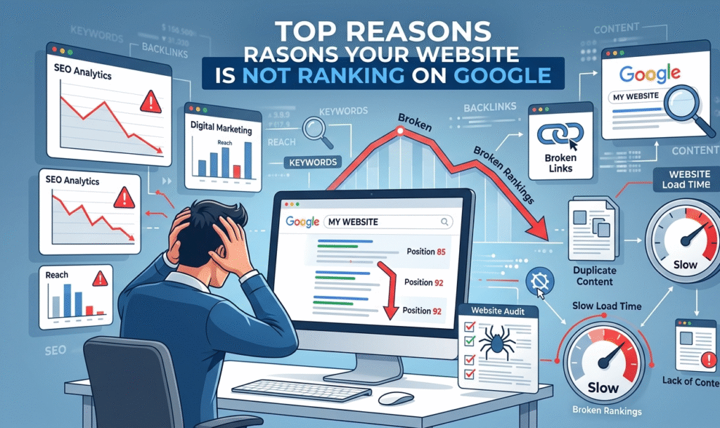 Top reasons why a website is not ranking on Google